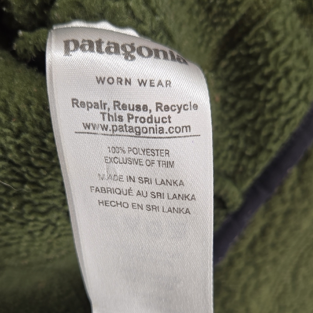 Patagonia Dark Olive Green Hooded Sherpa Fleece Jacket Size Small - Picture 9 of 13